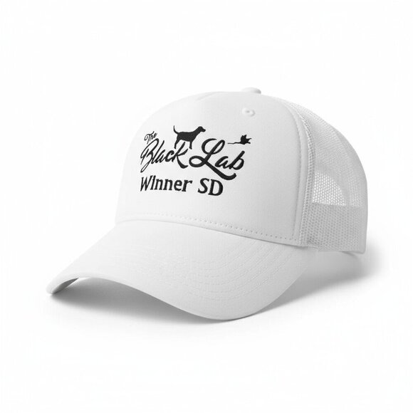 Other - 🧢 Men's The Black Lab Winner SD White Mesh Trucker Hat – Vintage South Dakota